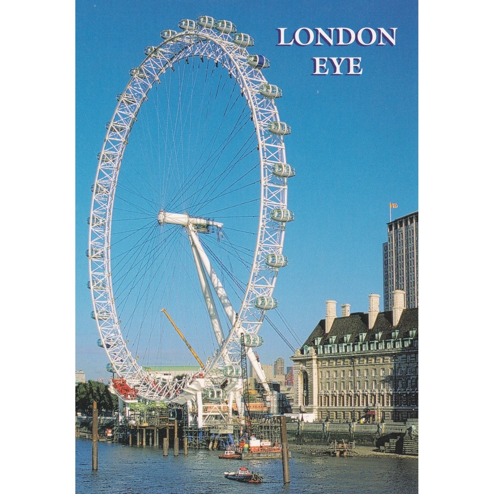 1999 London Eye Postcard Pre-Opening Millennium Urban Landmark Unposted
